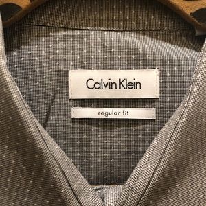 Calvin Klein Grey and White Dress Shirt